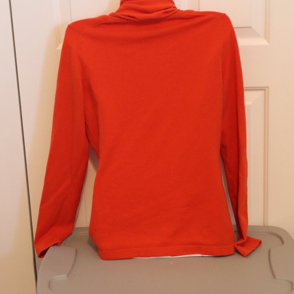 Banana Republic Orange Cotton Wool Cashmere Blend Long Sleeve Sweater Medium - Picture 10 of 10